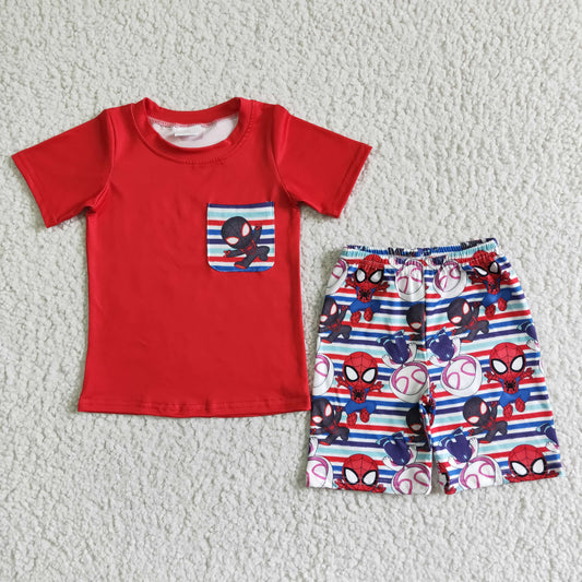 BSSO0062  Kids boys clothes  short sleeves top with shorts set-promotion  2024.4.20 $5.5