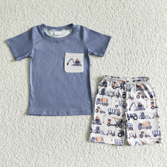 BSSO0063  Kids boys clothes  short sleeves top with shorts set-promotion  2024.4.20 $5.5