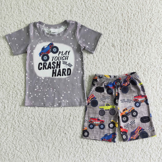 BSSO0070  Kids boys clothes  short sleeves top with shorts set-promotion  2024.4.20 $5.5