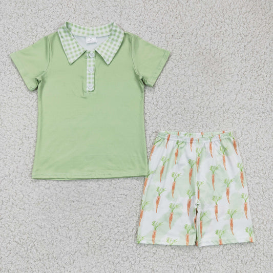 2.2 BSSO0095 RTS No Moq Promotion Baby Boys Summer Outfits Baby Boys Easter Carrot shorts sets
