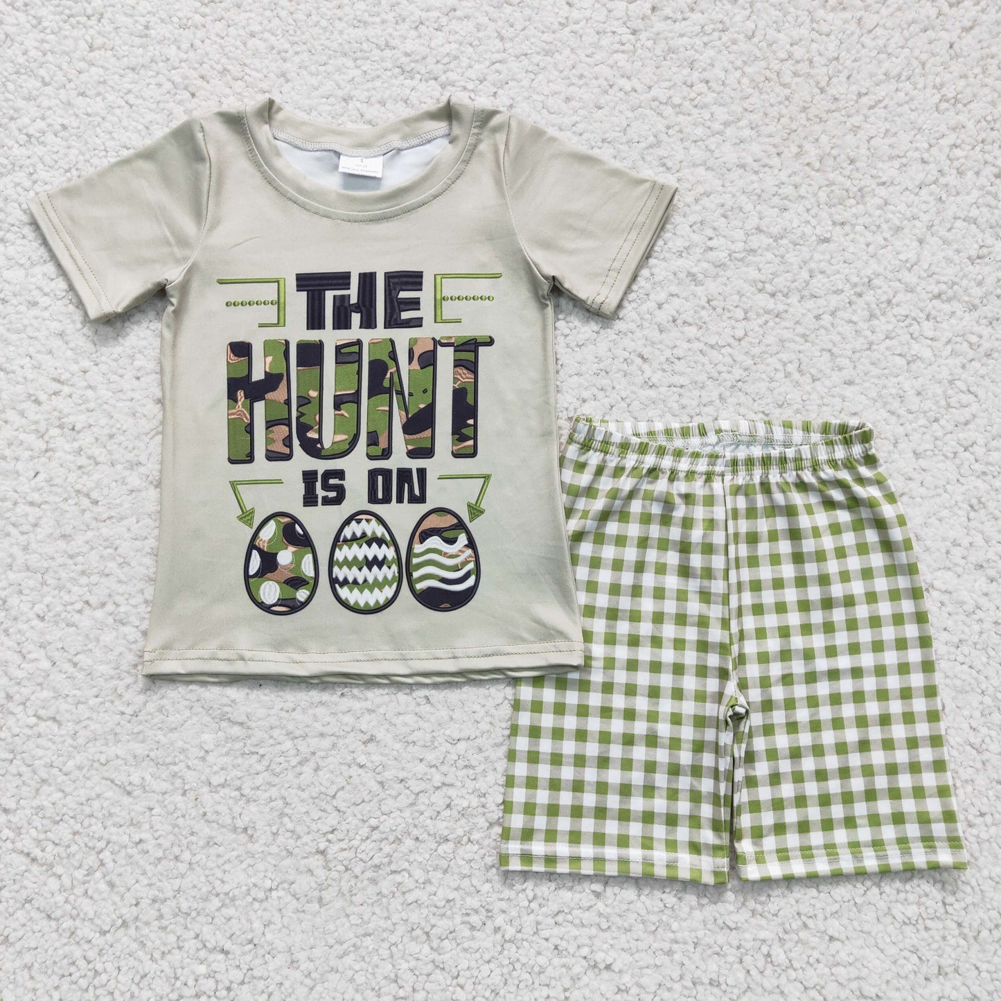 3.7 BSSO0096 RTS No Moq Clearance Baby Girls Easter hunting eggs shorts sets