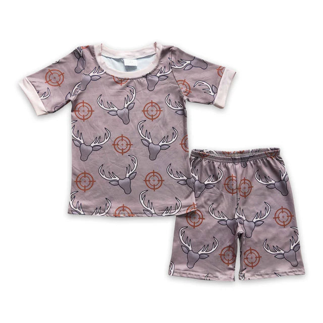 BSSO0099 Sales New RTS No Moq  Promotion short sleeves shirt shorts kids boy summer pajamas