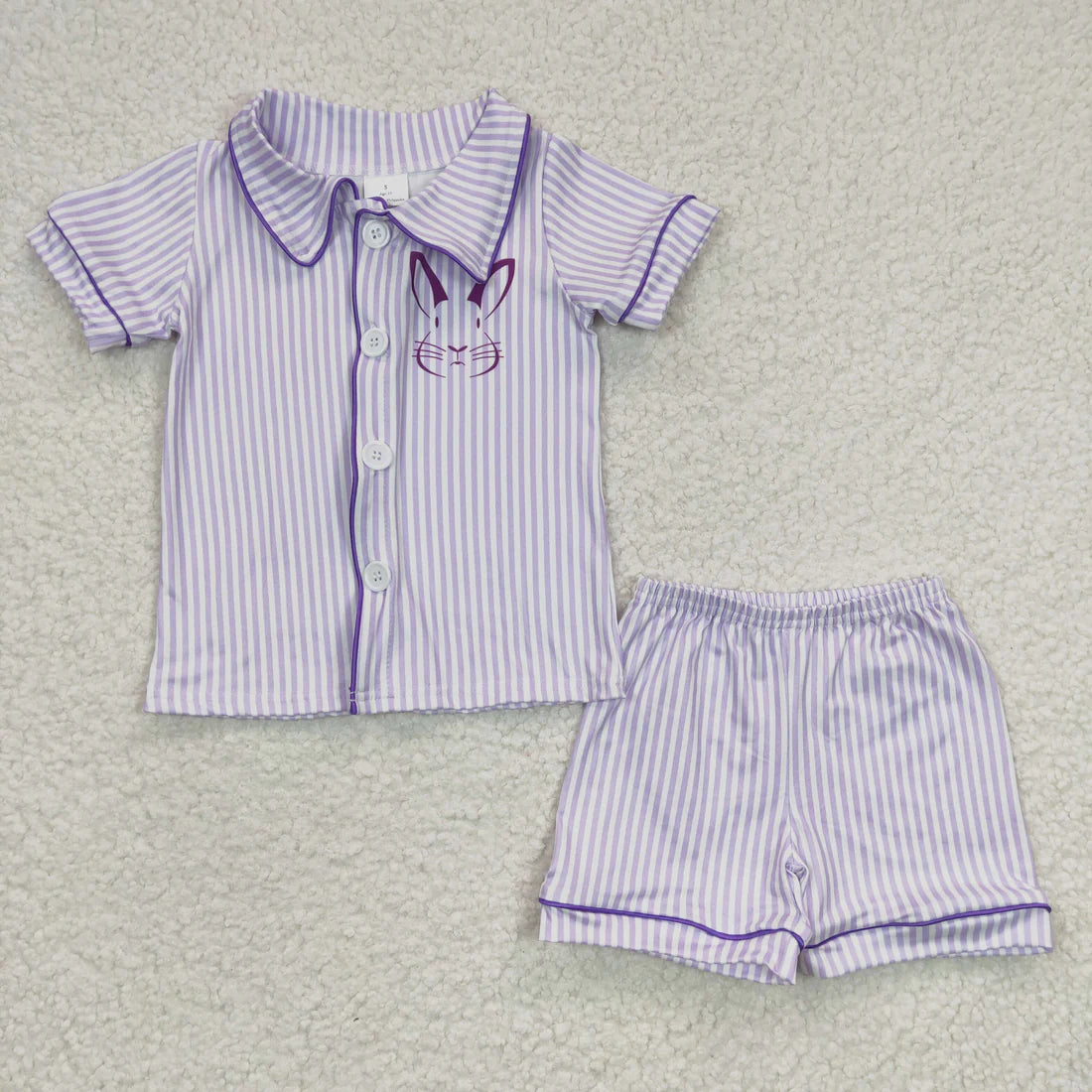 2.10 RTS Sibling Baby Kids Summer Rabbit Easter Pajamas Shorts Sets