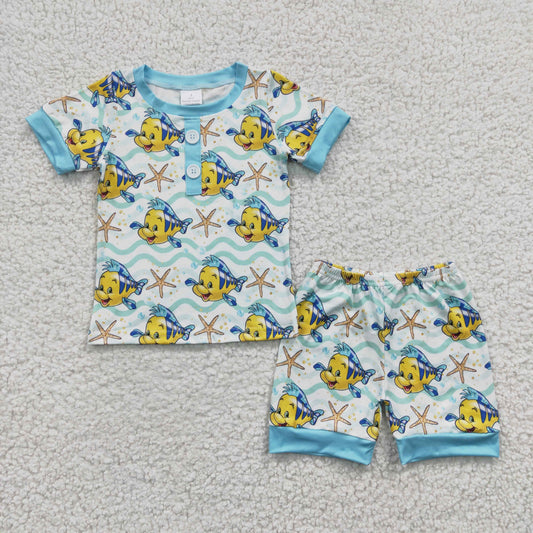 BSSO0114  Kids boys clothes short sleeves top with shorts set-promotion 2024.7.6 $5.5