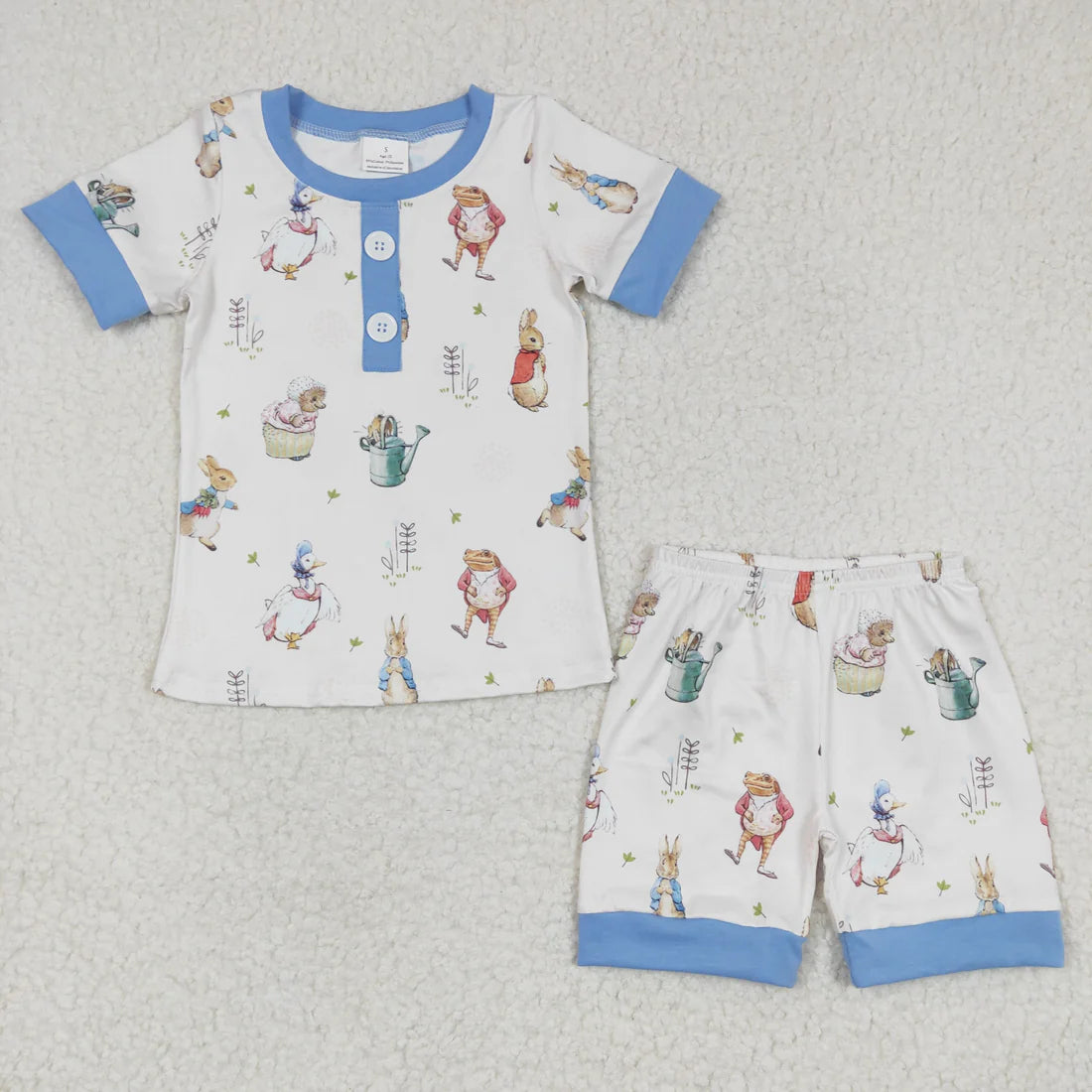 12.25 RTS Sibling Baby Boys Easter Rabbit Tops Shorts Clothes Sets