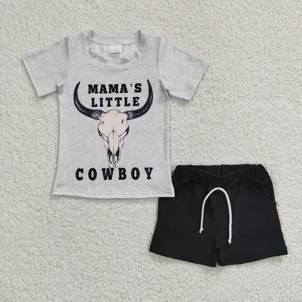 12.25 RTS Sibling Brothers Baby Boys Cowboy Western Summer Shorts Sets