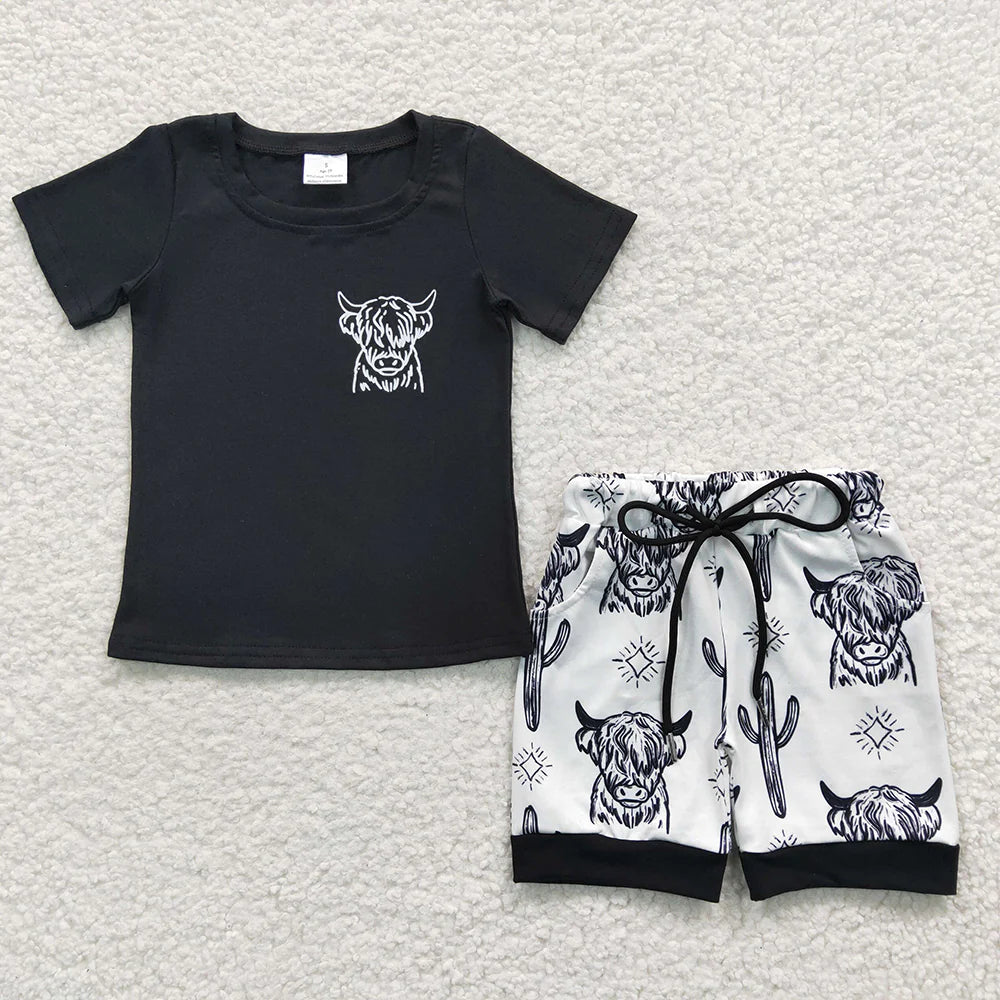 12.25 RTS Sibling Brothers Baby Boys Cowboy Western Summer Shorts Sets