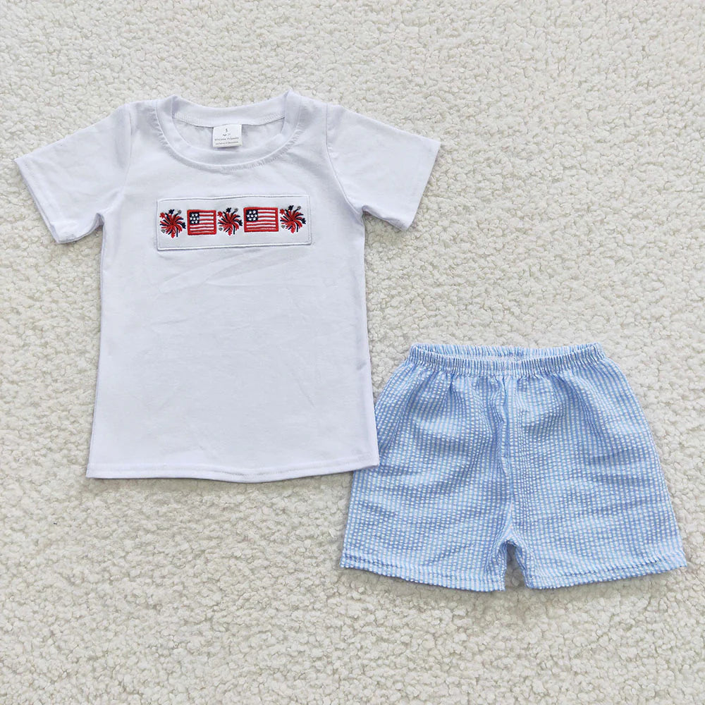 11.14 RTS Sibling Baby Boys July 4th Summer Shorts Outfits