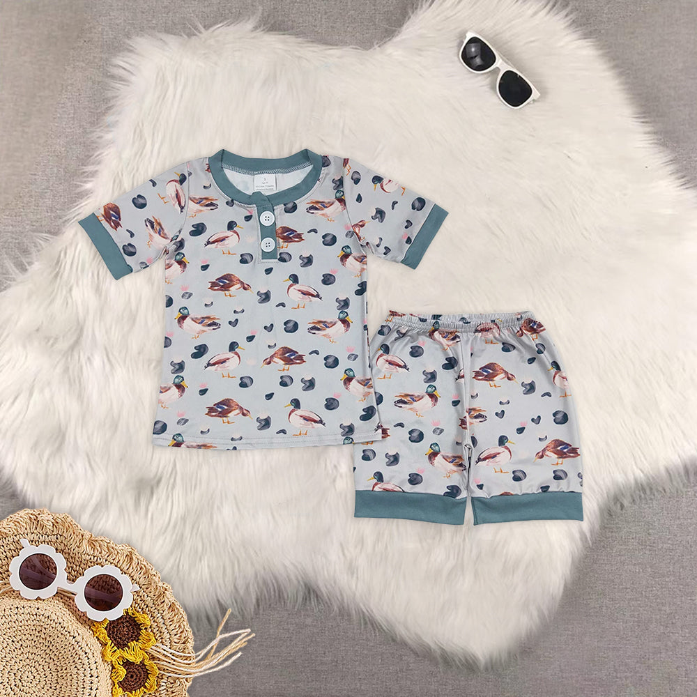 8.15 RTS Sibling Baby Boys Summer Boys Outfits Duck short sleeves top shorts kids boy pajamas