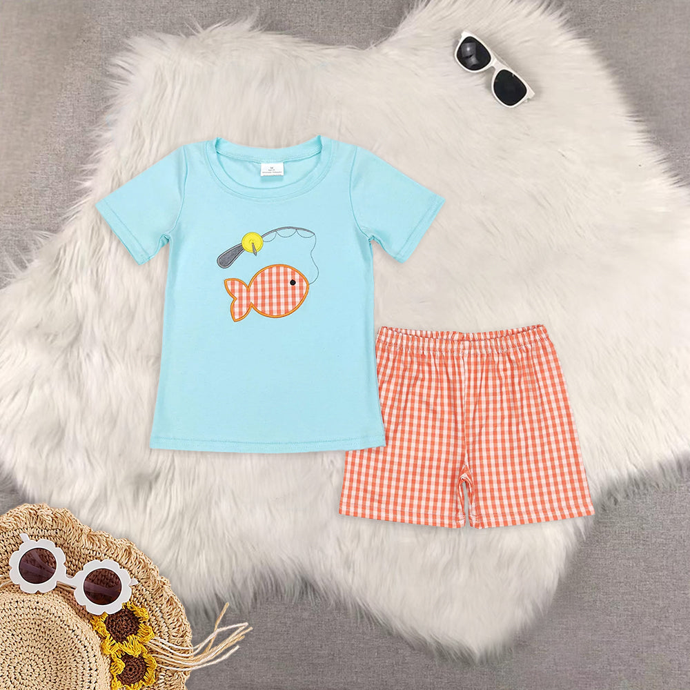 7.30 RTS Sibling Stripe short sleeves fishing top shorts boys clothes