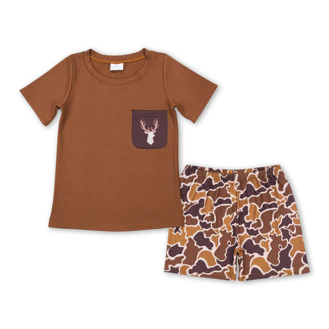 RTS Sibling pocket top camo shorts boy summer outfits