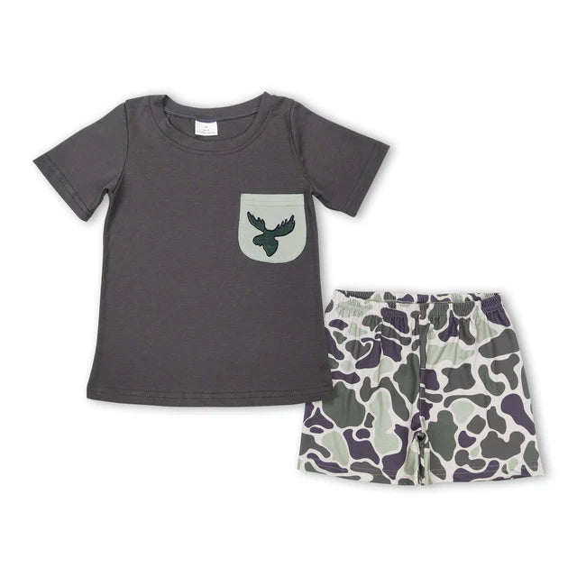 RTS Sibling pocket top camo shorts boy summer outfits