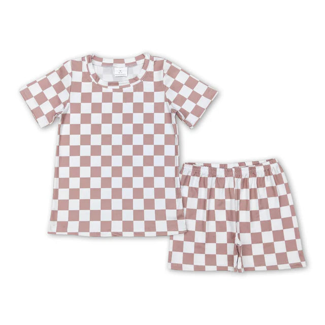 RTS Sibling Short sleeves plaid top shorts boys outfits