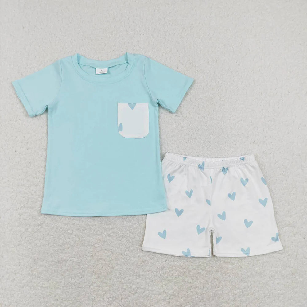 1.17 RTS Sibling Girls Baby Boys Valentines Hearts Rompers Outfits Clothing Sets