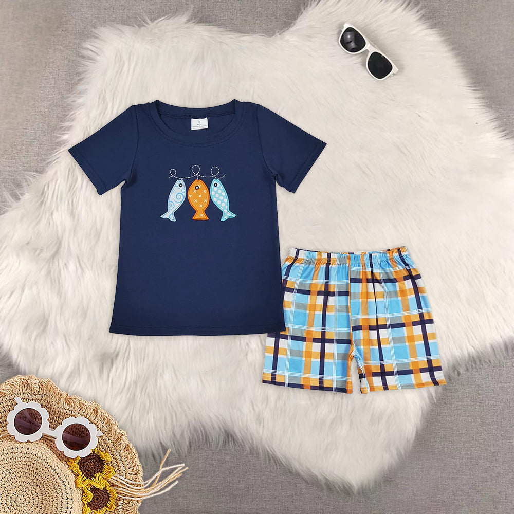 7.30 RTS Sibling Stripe short sleeves fishing top shorts boys clothes