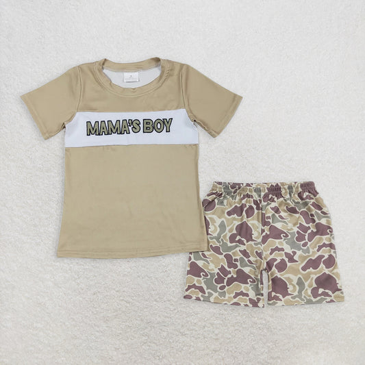 BSSO0567RTS NO MOQ Baby Boys Summer Boys Outfits  Baby Girls Camo Mama's Girl Boys Sibling Designs Clothes Sets