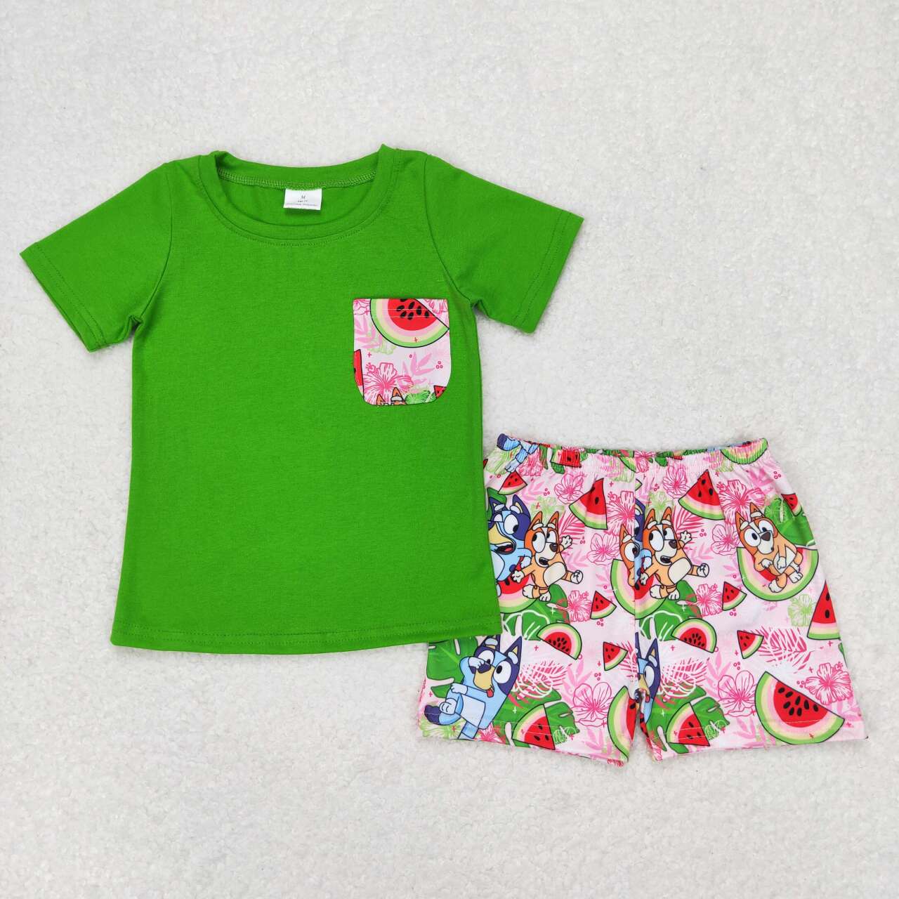 BSSO0743 kids boys summer clothes short sleeve top + shorts 2 pieces set