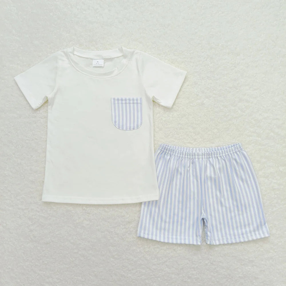 11.14 RTS Sibling Baby Boys Cotton Pocket Top Shorts Outfits Sets