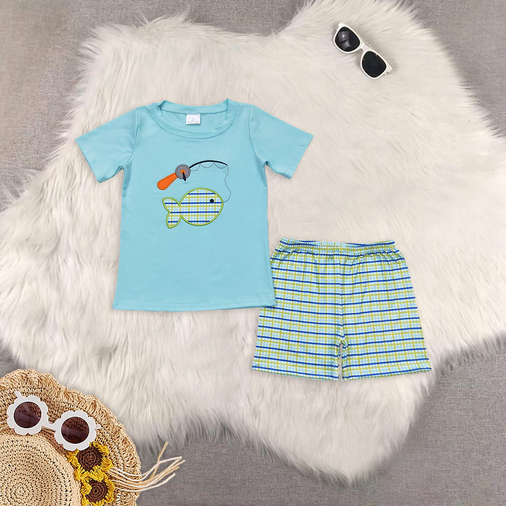 7.30 RTS Sibling Stripe short sleeves fishing top shorts boys clothes