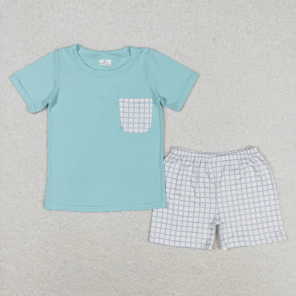 11.14 RTS Sibling Baby Boys Cotton Pocket Top Shorts Outfits Sets