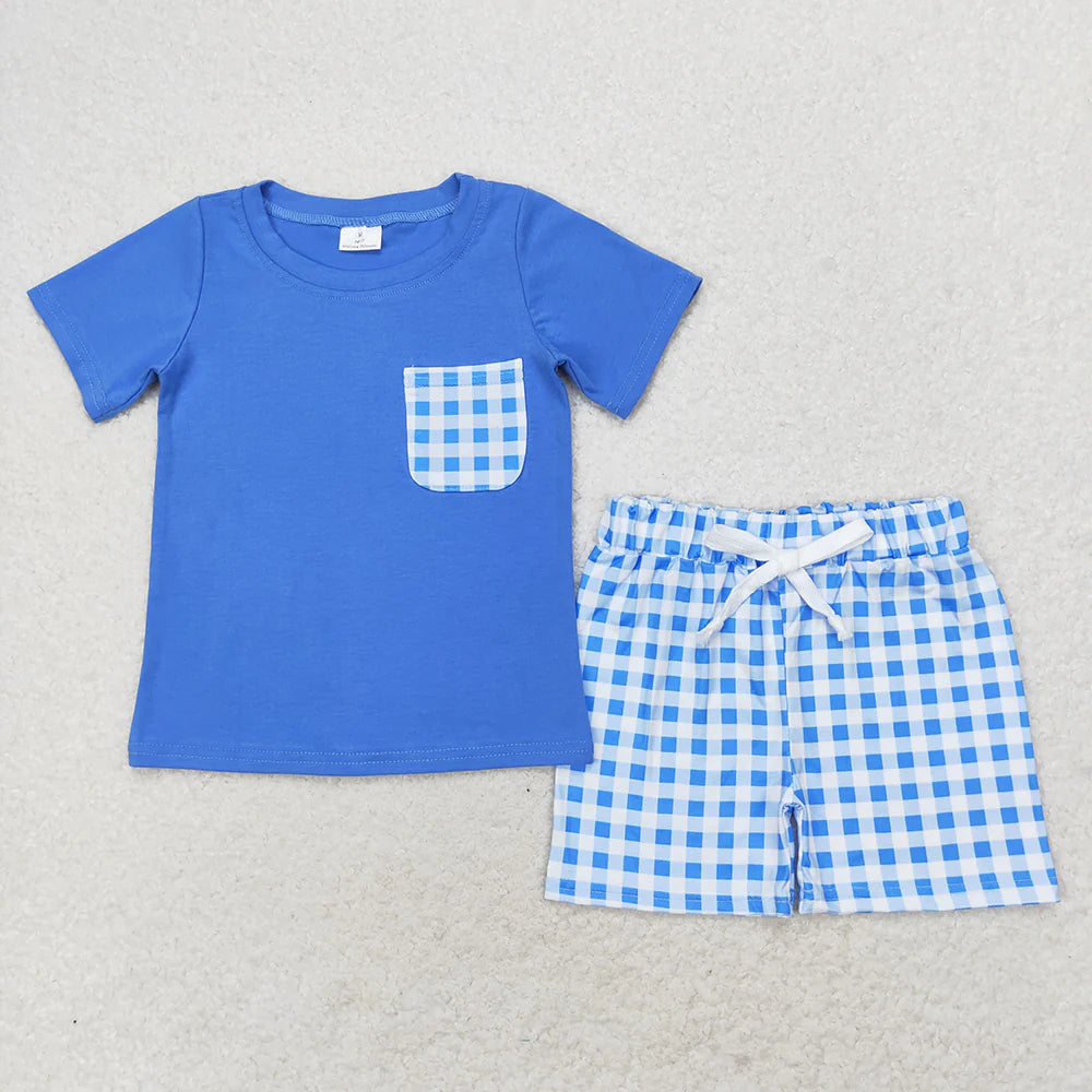 11.14 RTS Sibling Baby Boys Cotton Pocket Top Shorts Outfits Sets