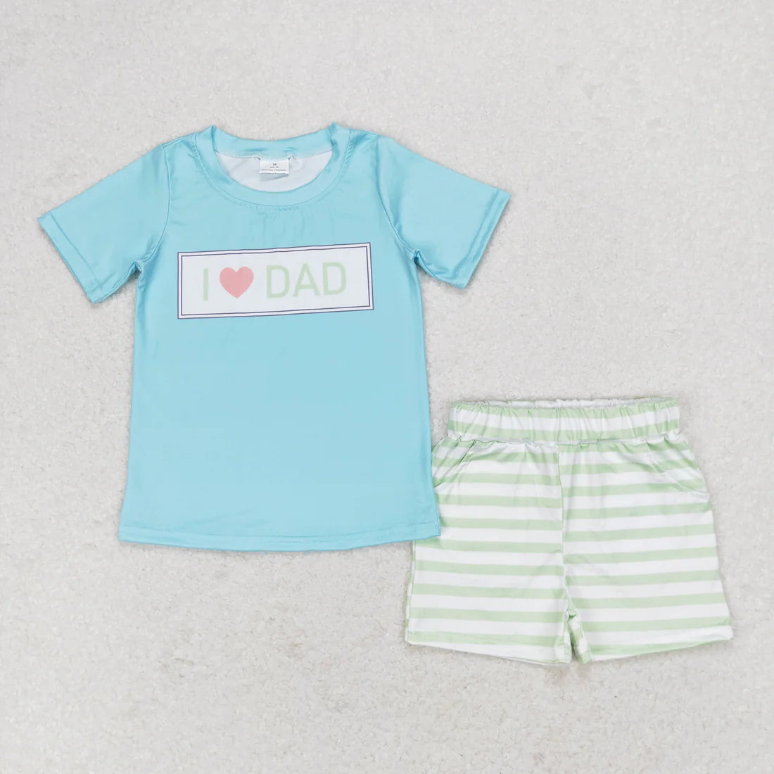12.20 RTS Sibling Baby Boys Short Sleeve I Love Dad and Mom Top Shorts Clothes Sets