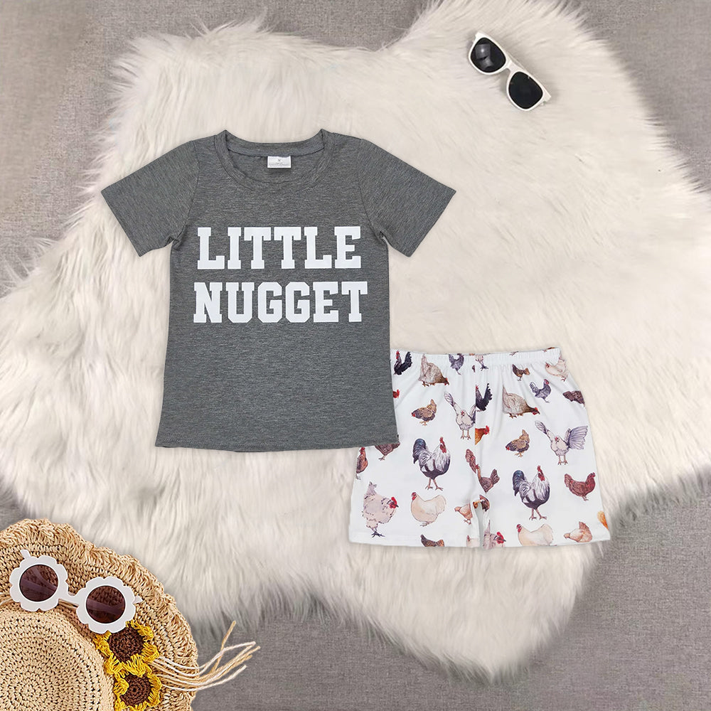 8.16 RTS Sibling Mama's little cowboy shirt shorts kids boy summer outfits