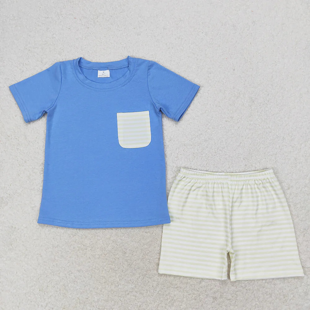 11.14 RTS Sibling Baby Boys Cotton Pocket Top Shorts Outfits Sets