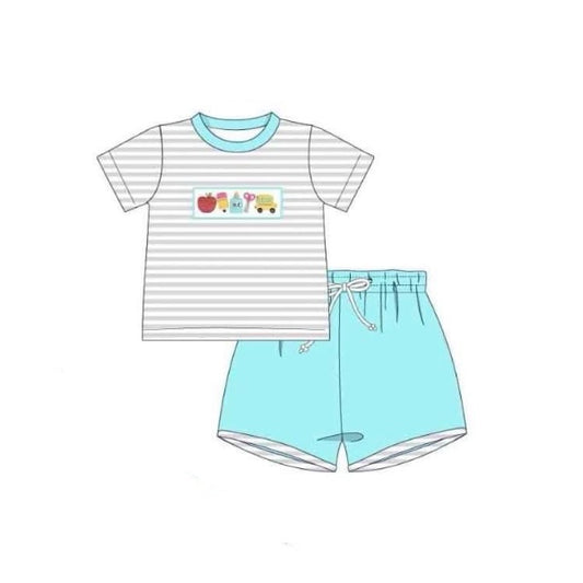 BSSO0990  Pre-order baby boy clothes short sleeve top with shorts kids summer set