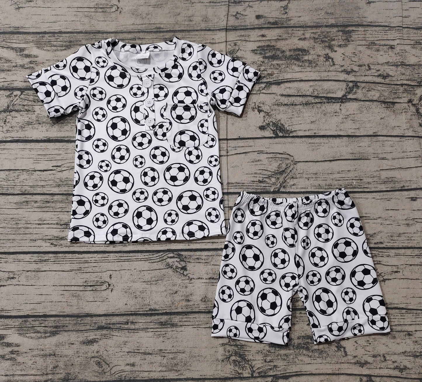 BSSO1008Short sleeves soccer top shorts kids boys pajamas
