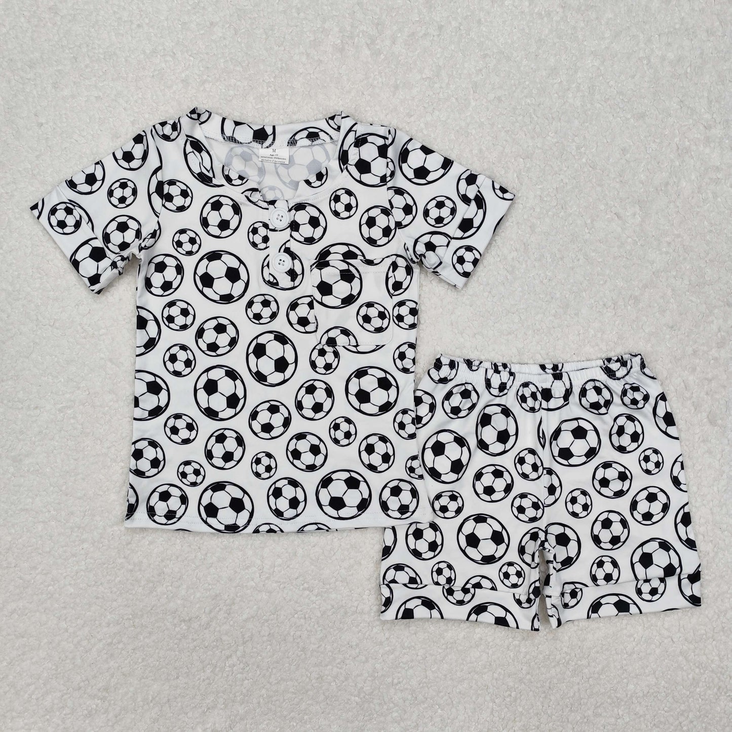 BSSO1008Short sleeves soccer top shorts kids boys pajamas