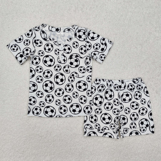 BSSO1008Short sleeves soccer top shorts kids boys pajamas