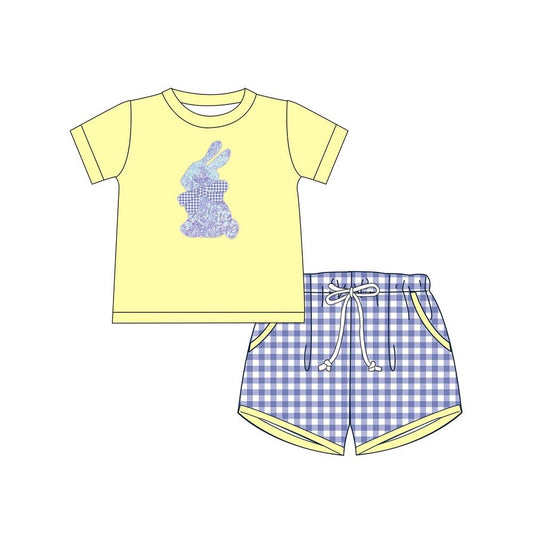 BSSO1069 Baby Boys Easter Rabbit Shirts Shorts Clothes Sets Preorder