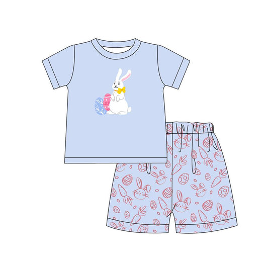 BSSO1070 Baby Boys Easter Rabbit Eggs Shirts Shorts Clothes Sets Preorder