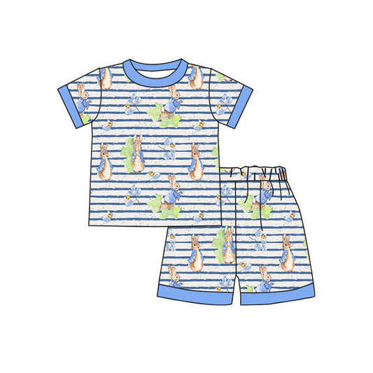 BSSO1081 Baby Boys Easter Bunny Shirts Shorts Pajamas Clothes Sets Preorder