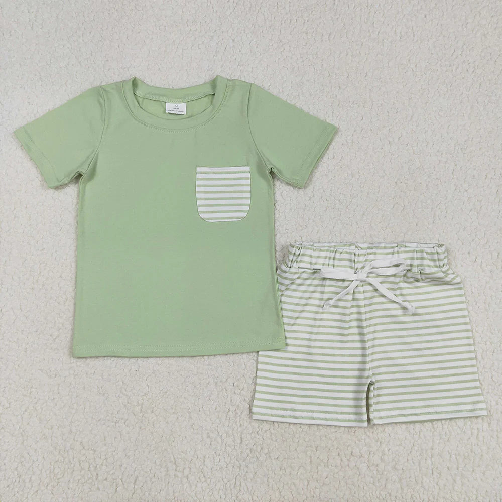 11.14 RTS Sibling Baby Boys Cotton Pocket Top Shorts Outfits Sets