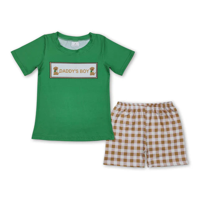 RTS Sibling Daddy's buddy embroidery camo kids boys outfits