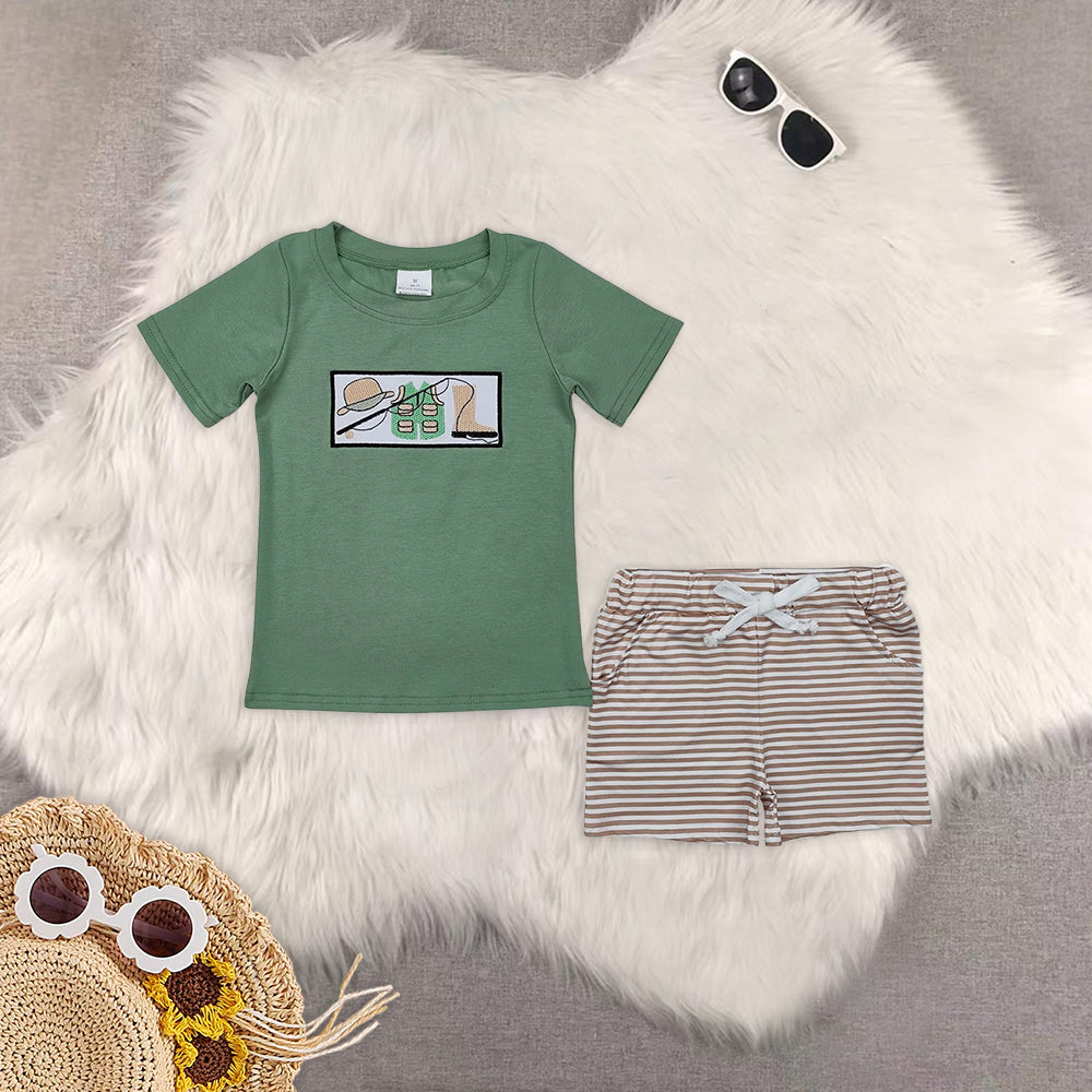 7.30 RTS Sibling Stripe short sleeves fishing top shorts boys clothes