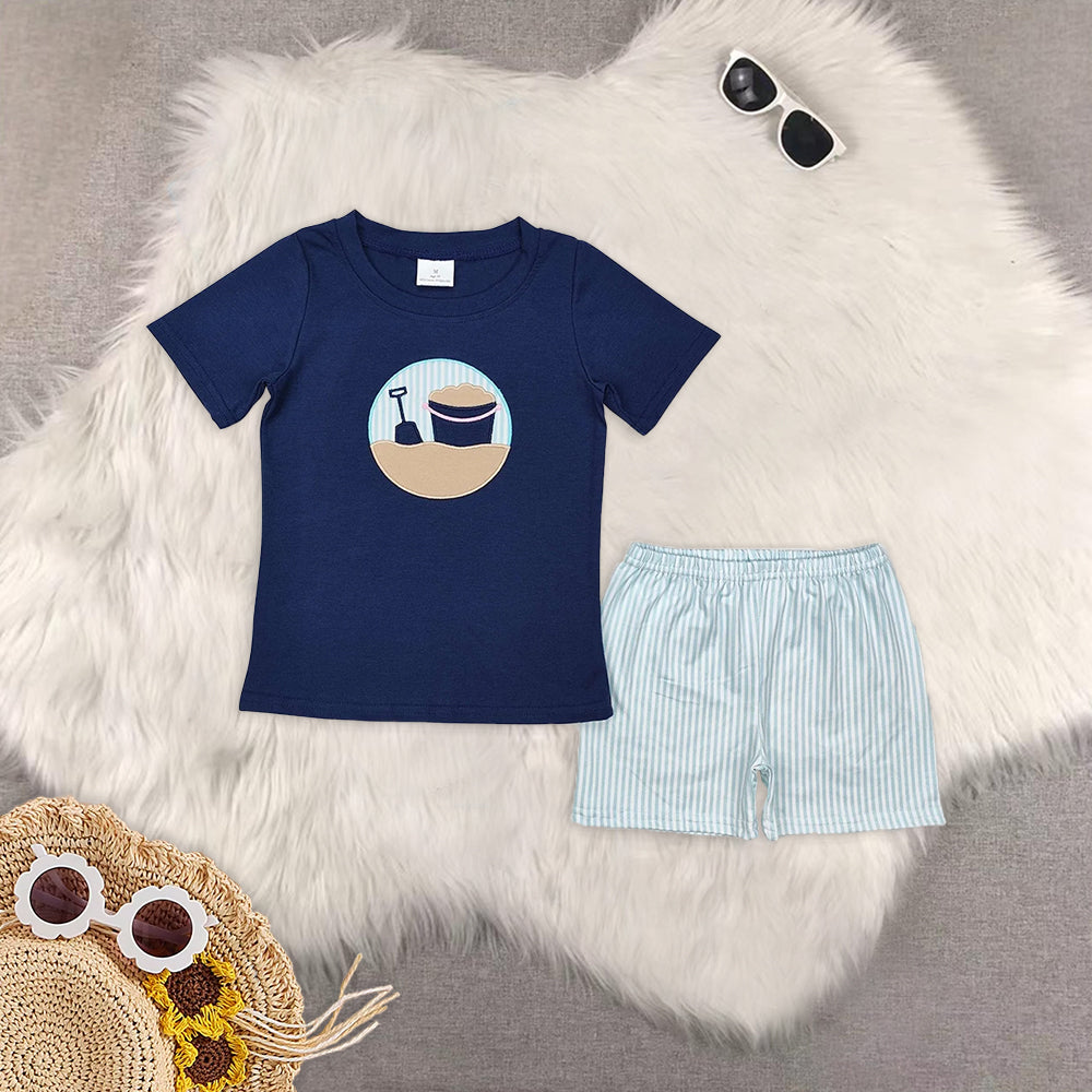 8.12   RTS Sibling Flutter sleeves beach sand top shorts girls boyssummer outfits