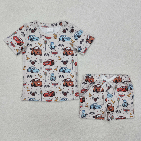 BSSO1233RTS NO MOQ Baby Boys Summer Pajamas Outfits Baby boy clothes cars Short Sleeve shorts Suit