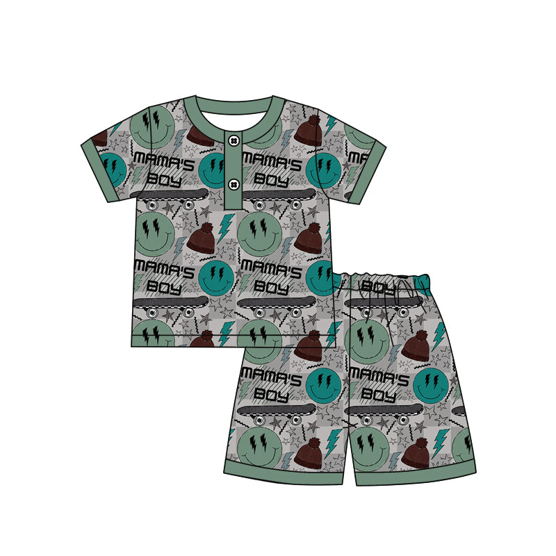 Baby Boys Mama's Boy Pocket Shirts Shorts Pajamas Clothes Sets