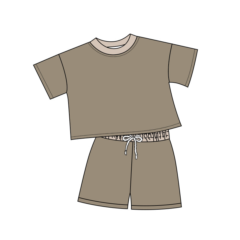 Baby Kids Short Sleeve Cotton Top Shorts Outfit Set Comfortable Breathable Clothing for Infants Boys Girls
