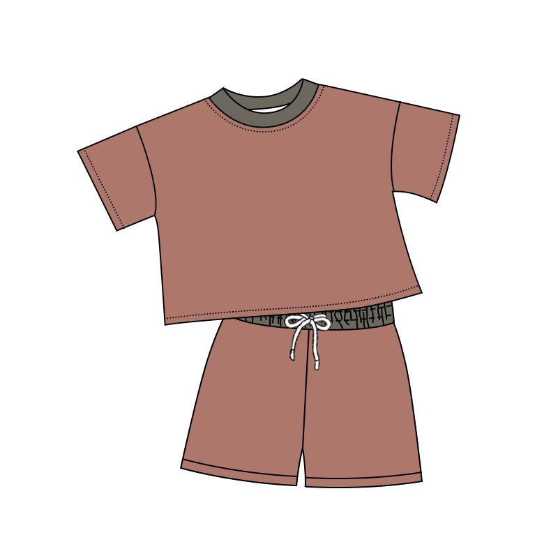 Baby Kids Short Sleeve Cotton Top Shorts Outfit Set Comfortable Breathable Clothing for Infants Boys Girls