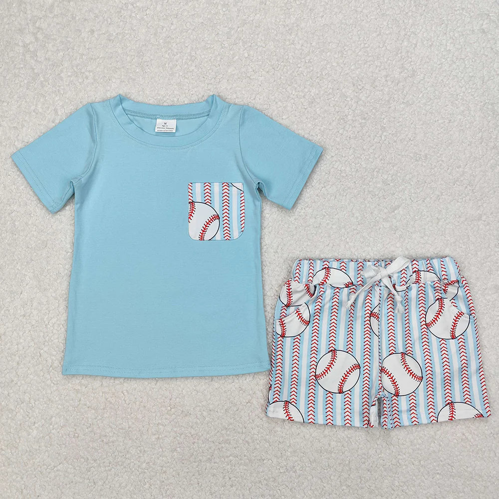 11.27 RTS Sibling Baby Boys Baseball Stripes Rompers Outfits Sets