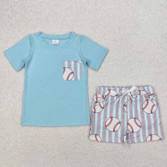 BSSO1317 New Rts No Moq 8-9 Days By Air Arrived it Short sleeves pocket top baseball shorts boys clothes