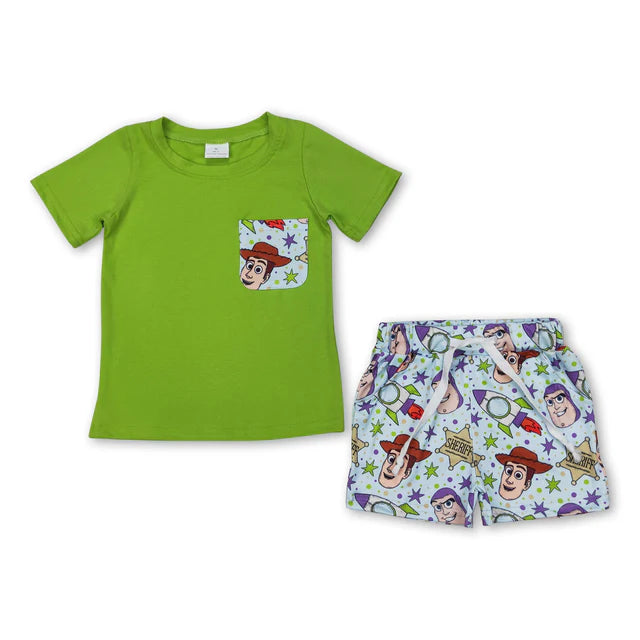 RTS Sibling Short sleeves pocket top shorts kids boys clothes