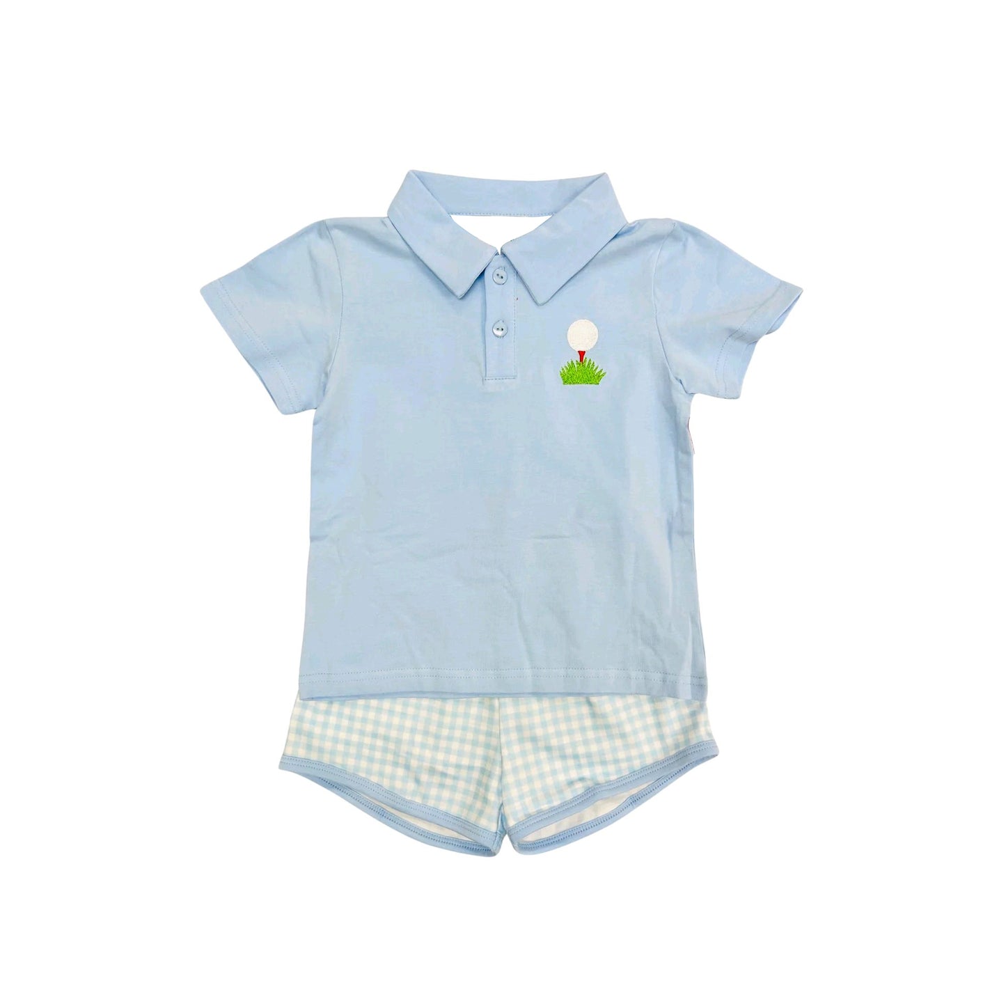 Kids Pink Golf Polo Shirt Plaid Skirts Outfit Set Girls Preppy Clothing Set Summer 2025 Trendy Children's Fashion