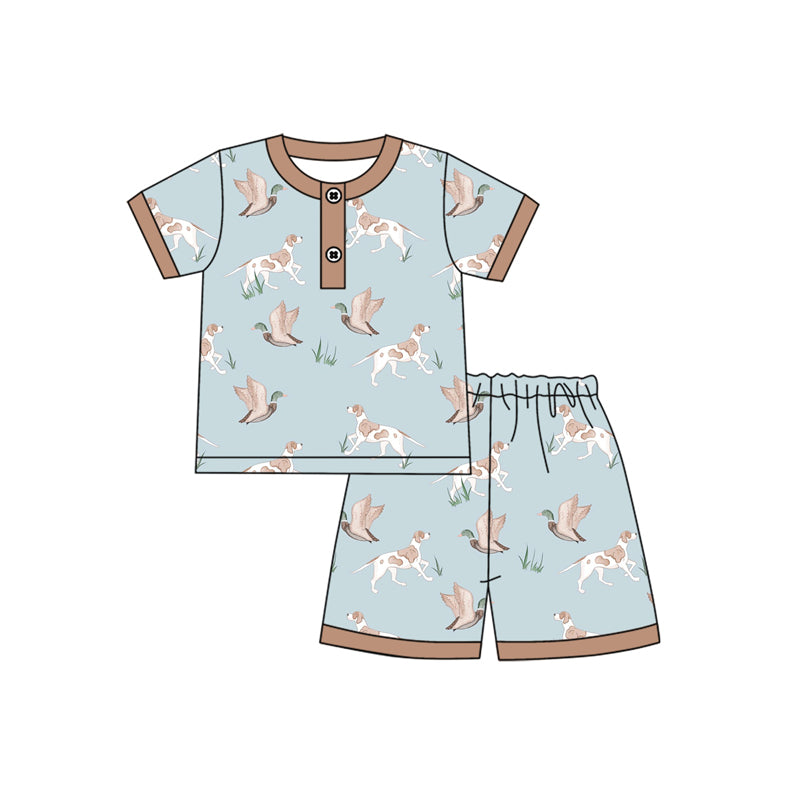 Boys Khaki Pocket Top Dog Duck Hunting Shorts - Youth Hunting Clothing Set