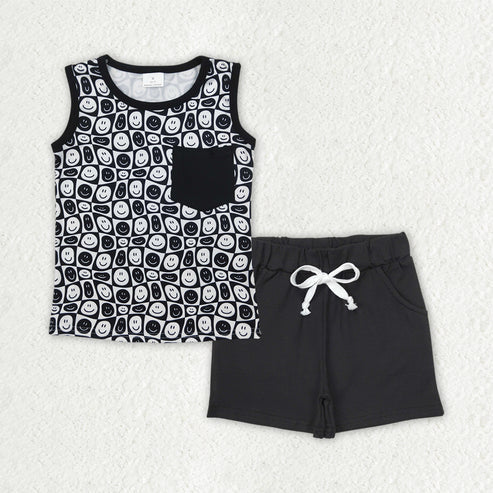 11.8 RTS Sibling Baby Boys Sleeveless Tee Shirt Top Smiles Western Howdy Shorts Clothes Sets