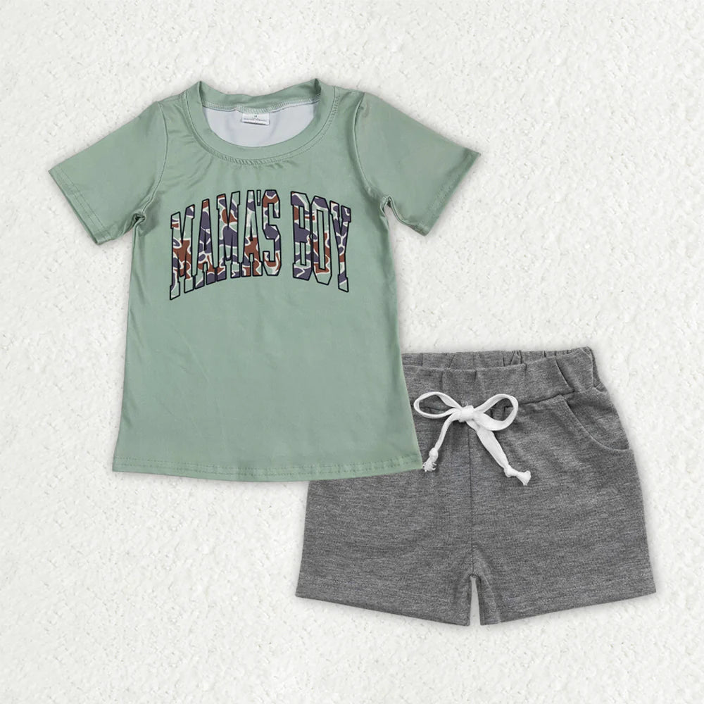 12.20 RTS Sibling Baby Boys Short Sleeve I Love Dad and Mom Top Shorts Clothes Sets
